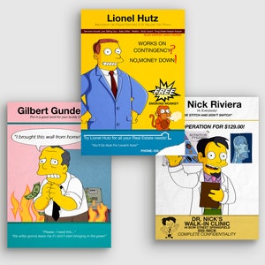 Die Simpsons Charakter Kunstdrucke (Set von drei)