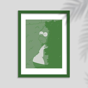 Homer Backs Into The Bush - High Quality Art Print