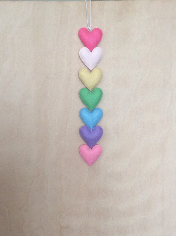 Pastel Rainbow Heart Wall Art Heart Wall Art Girls Bedroom Decor Nursery Art Decor Pastel Wall Hangings Abstract Wall Art Decor Wall