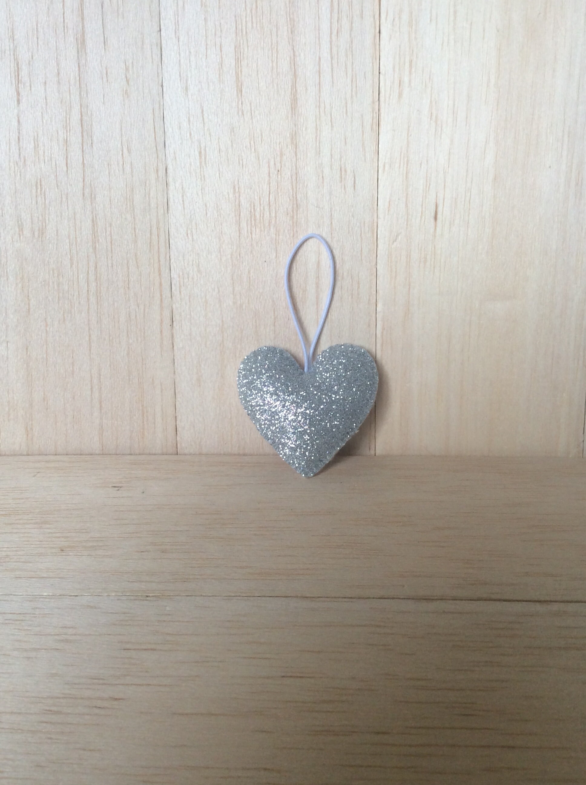 Silver glitter heart decoration 5.5cm height by 5.5cm width Etsy