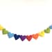 Bright rainbow, 5.5cm size hearts - rainbow bedroom art, bright heart garland, bright heart bunting, bright heart banner, gender neutral art 