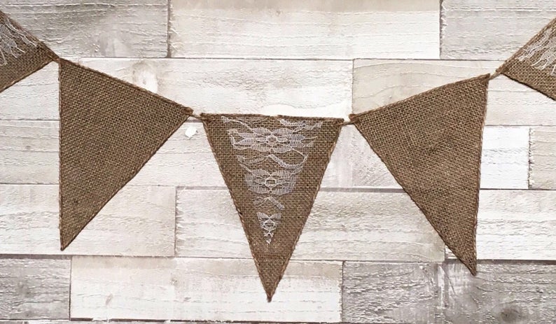 Rustic Hessian Heart ❤️ CARDS ❤ Wedding Bunting Christening Birthday Banner