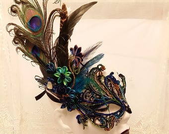mask with feathers etsy