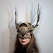 Phoenix Bird Feathered Headdress,Feathered Black Gold Lace Mask,Valkyrie Mask,Beaded Venetian Mask,Costume Mask Masquerade Ball with Wings