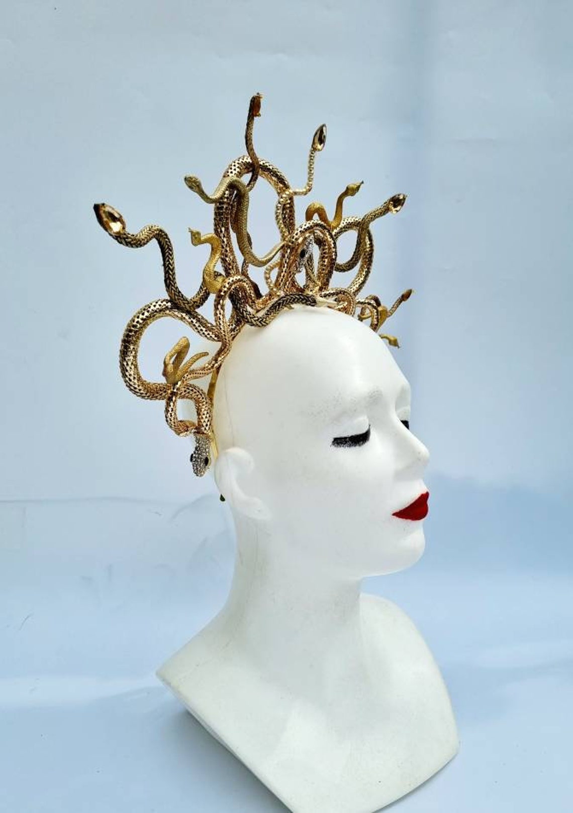 Medusa Snake Headdress Adult Gold main image 1