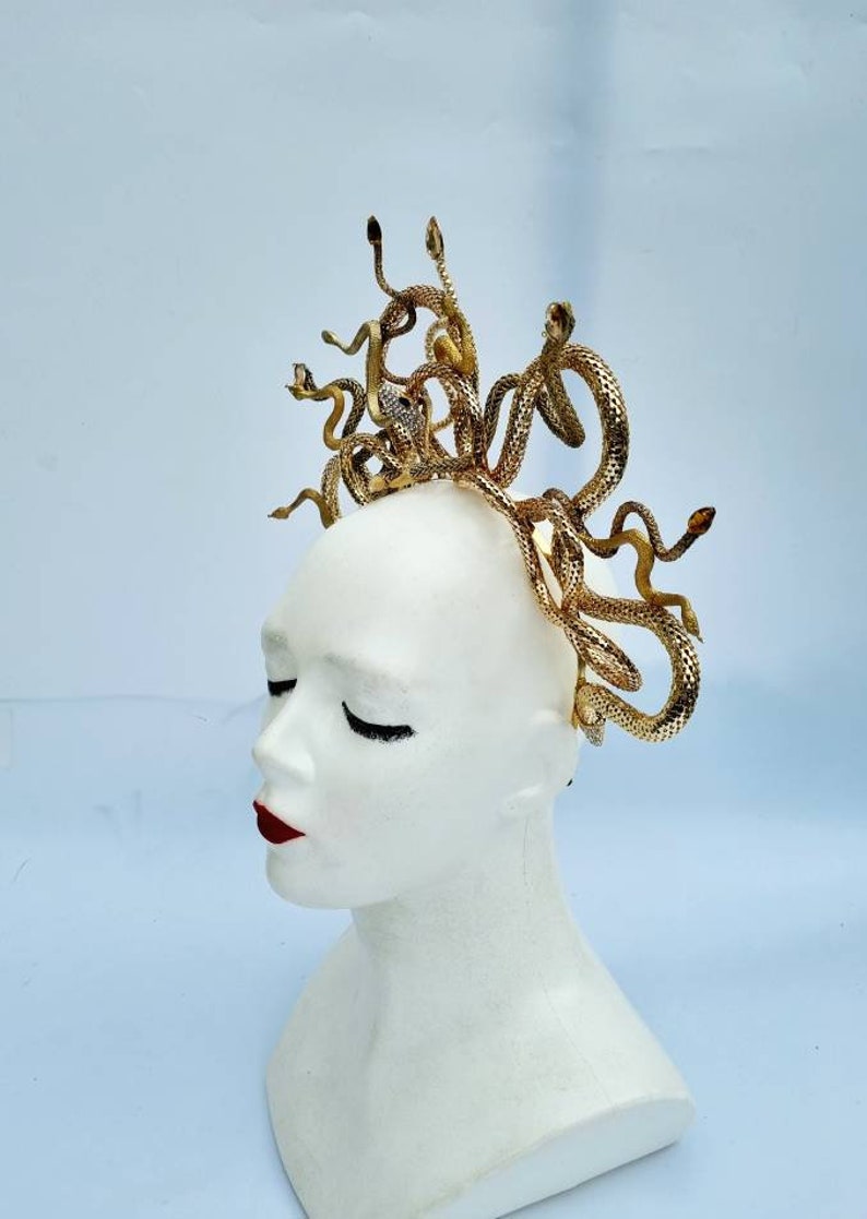 Gold Medusa Snake Headdressfantasy Headdressgorgon - Etsy