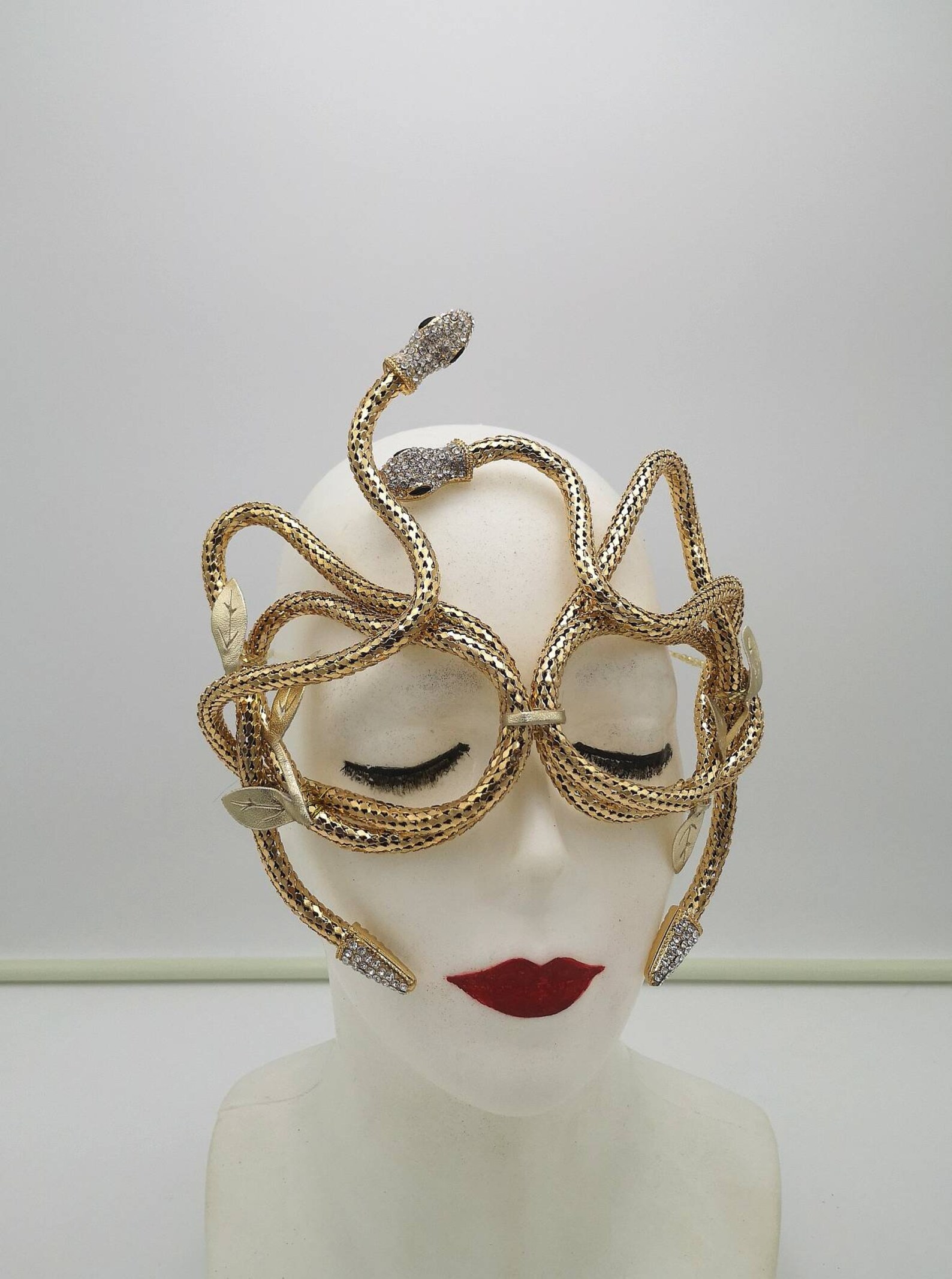 Gold Snake Maskmedusa Masquerade Maskfantasy Carnival | Etsy