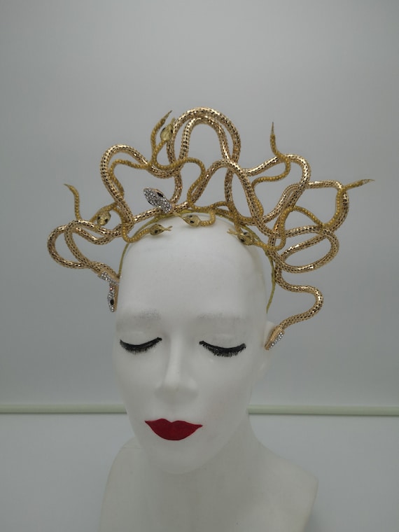 Medusa Snake Headdress Adult Gold Medusa Snake Headdress Adult Gold