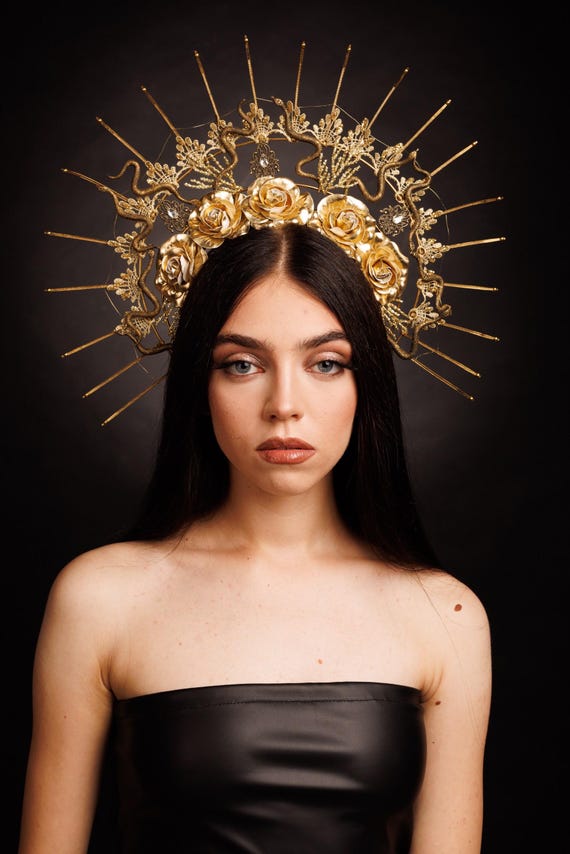 Buy Gold Medusa Headdress With Snakes and Leaves, Gorgon Costume Halo  Online in India - Etsy