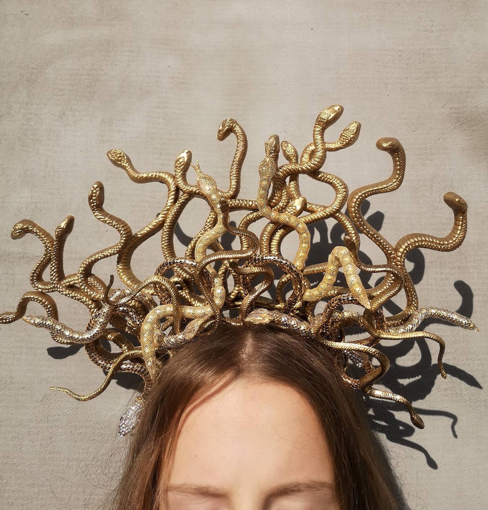 Gold Medusa Snake HeaddressFantasy headdressGorgon | Etsy