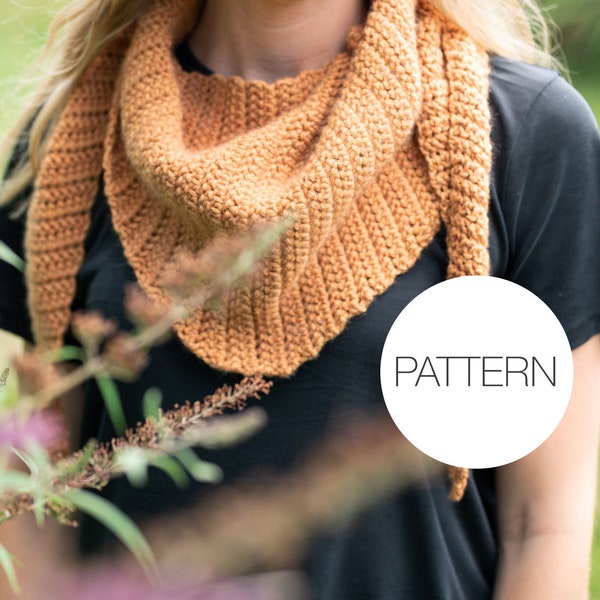 Crochet Pattern | Camp Kerchief | Crochet Mini Shawl Triangle Scarf Pattern