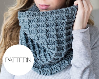 Crochet Pattern | Weekender Cowl | Easy Ribbed Waffle Stitch Crochet Cowl Pattern