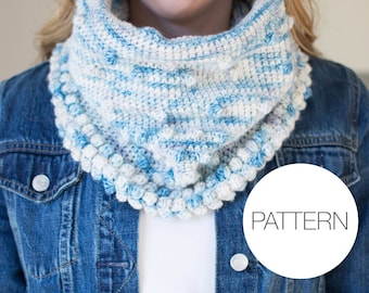 Crochet Pattern | Great Lakes Cowl | Easy Bobble Cowl Pattern
