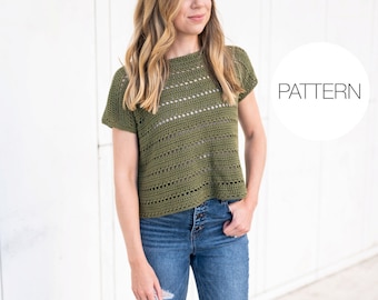 Crochet Pattern | Box Top | Crochet Short Sleeve Tee Pattern