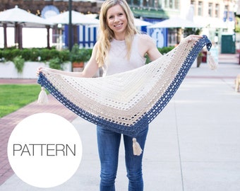 Crochet Pattern | Balance Shawl | Crochet Triangle Scarf Pattern