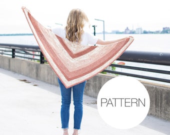 Crochet Pattern | Amble Shawl | Crochet Triangle Scarf Pattern