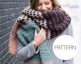 Crochet Pattern | Make a Statement Scarf | Chunky Crochet Blanket Scarf Pattern