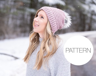 Crochet Pattern | Drift Beanie | Textured Ribbed Crochet Hat Pattern for Worsted Weight Yarn