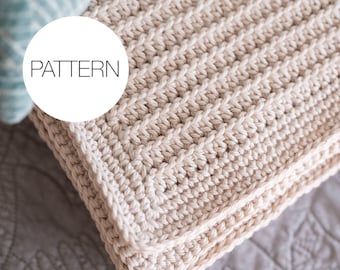 Crochet Pattern | Moraine Blanket | Modern Ribbed Crochet Afghan Throw