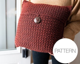 Crochet Pattern | Spice Pillow | Textured Crochet Pillow Cover Pattern with Button