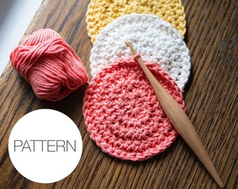 Crochet Pattern | Pep Coaster & Face Scrubbie | Easy Round Circle Crochet Pattern