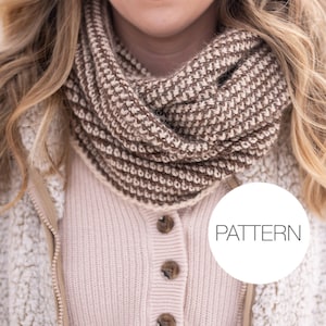 Crochet Pattern | Riverbanks Infinity Scarf | Beginner Crochet Striped Infinity Scarf Pattern