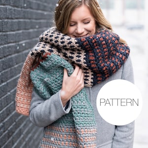 Crochet Pattern | Make a Statement Scarf | Chunky Crochet Blanket Scarf Pattern