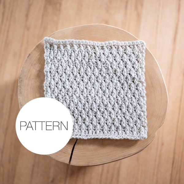 Crochet Pattern | Traveling Crochet Afghan Square #16 | Easy Alpine Stitch Blanket Square