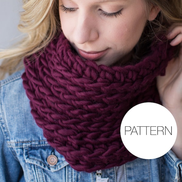 Crochet Pattern | Ridge Cowl | Chunky Ribbed Crochet Cowl