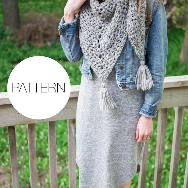 Crochet Pattern | The Everyday Triangle Scarf | Crochet Triangle Scarf Pattern