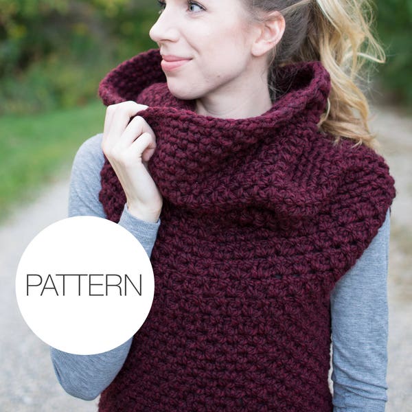 Crochet Pattern | Chain Link Armored Cowl | Crochet Vest Pattern