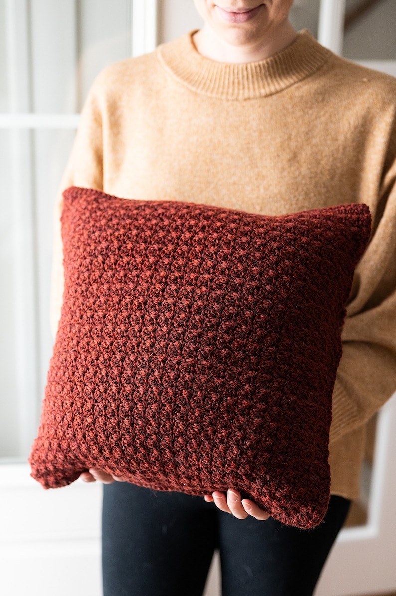 Crochet Pattern Spice Pillow Textured Crochet Pillow Cover Pattern with Button image 2