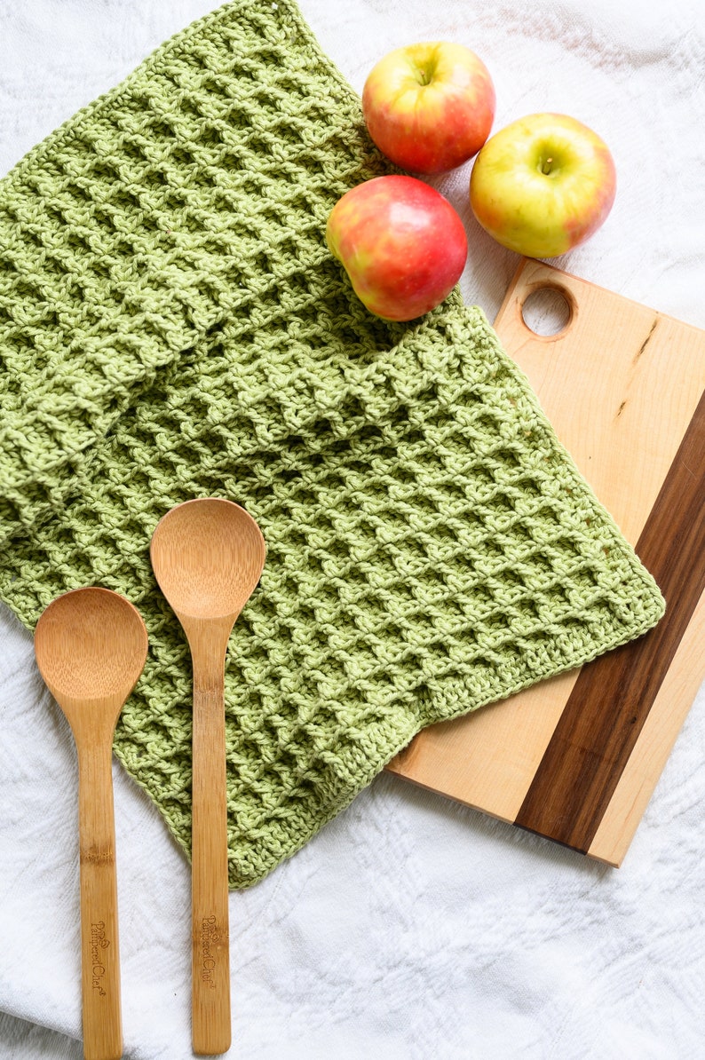 Crochet Pattern Dishie Towel Waffle Stitch Kitchen Dish Etsy