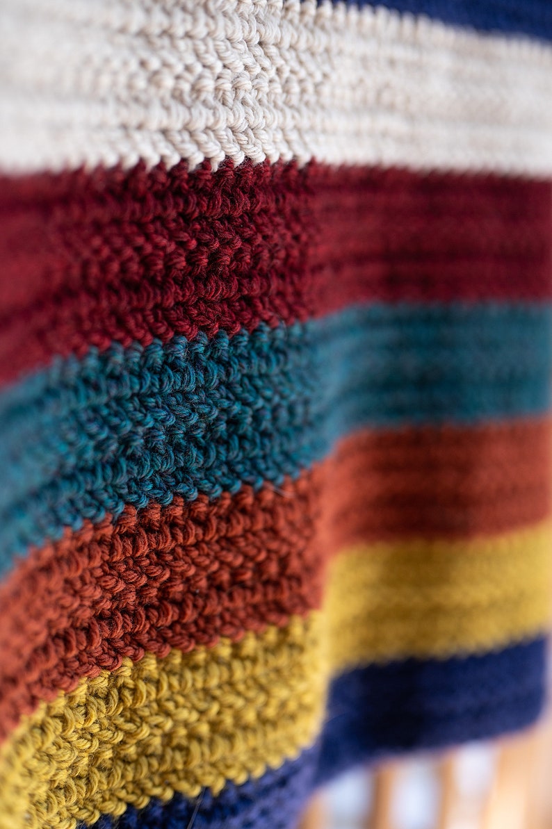 Crochet Pattern Bold Stripes Blanket Easy Striped Crochet Baby Blanket image 8