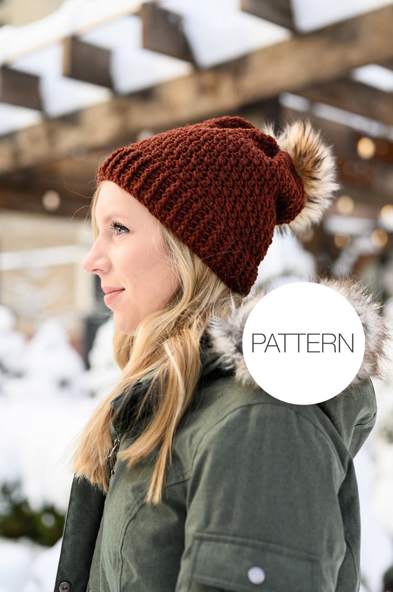 Crochet Pattern Portland Beanie Modern Textured Crochet Hat Pattern image 1