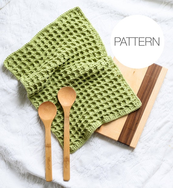 Crochet Pattern Dishie Towel Waffle Stitch Kitchen Dish Towel Pattern 