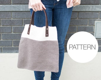 Crochet Pattern | Taupe Tote | Modern Tote Bag Pattern