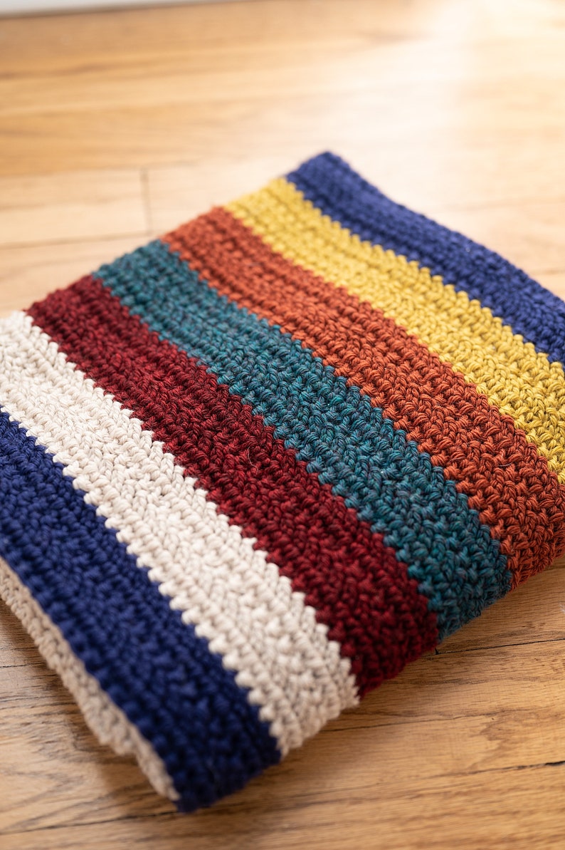 Crochet Pattern Bold Stripes Blanket Easy Striped Crochet Baby Blanket image 6