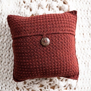 Crochet Pattern Spice Pillow Textured Crochet Pillow Cover Pattern with Button image 4