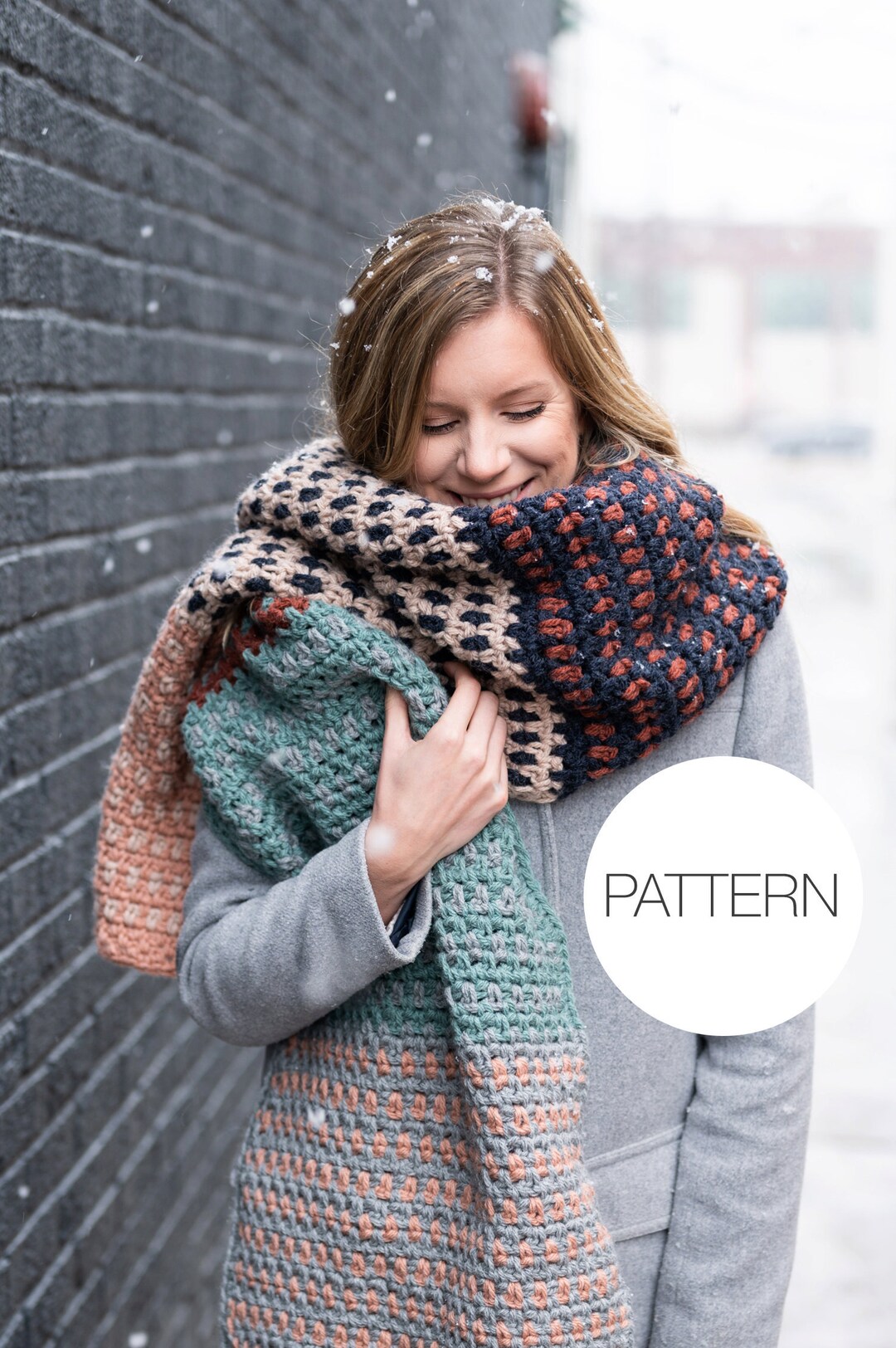 Crochet Pattern Make a Statement Scarf Chunky Crochet Blanket
