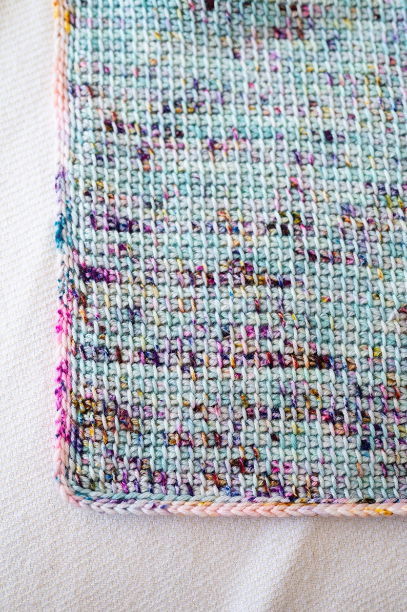 Tunisian Crochet Pattern Speckle Blanket Easy Beginner Tunisian Crochet Afghan Throw image 5