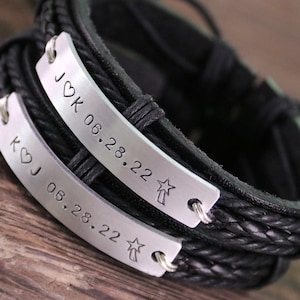 Couples name bracelet, personalized initials bracelet, Coordinates Bracelet, boyfriend girlfriend initials bracelet, Couples date bracelet