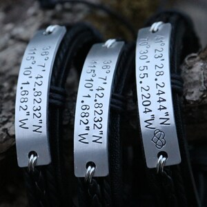 Couples bracelet, Coordinates Bracelet,  Personalized Coordinates Bracelet, customized coordinates bracelet, handmade coordinates bracelet