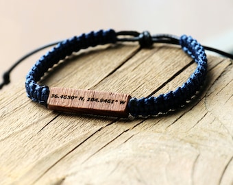 Custom Engraved Bracelet, Wood Bracelet, Boyfriend Girlfriend Gift, Men Women Gift, Initials/Date Gift, Anniversary Gift, Name Bracelet
