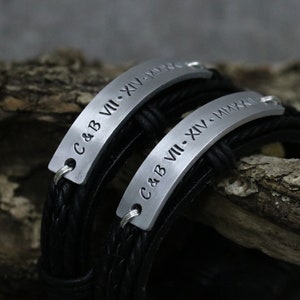 Personalized Jewelry, Roman numerals bracelet, Customized bracelet, Couples bracelet, Latitude Longitude Bracelet, Personalized bracelet