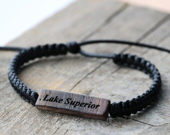 Mens Women Bracelet, Wood Bracelet, Gift for Mom, Gift for Dad, Initials, Name Birthday Gift, Custom Date, Word Bracelet, Anniversary Gift