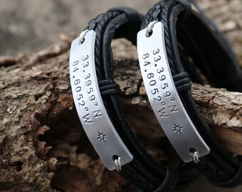 Personalized Coordinate bracelet, customized coordinates bracelet, handmade coordinates bracelet, Couples Coordinate Bracelet, GPS bracelets