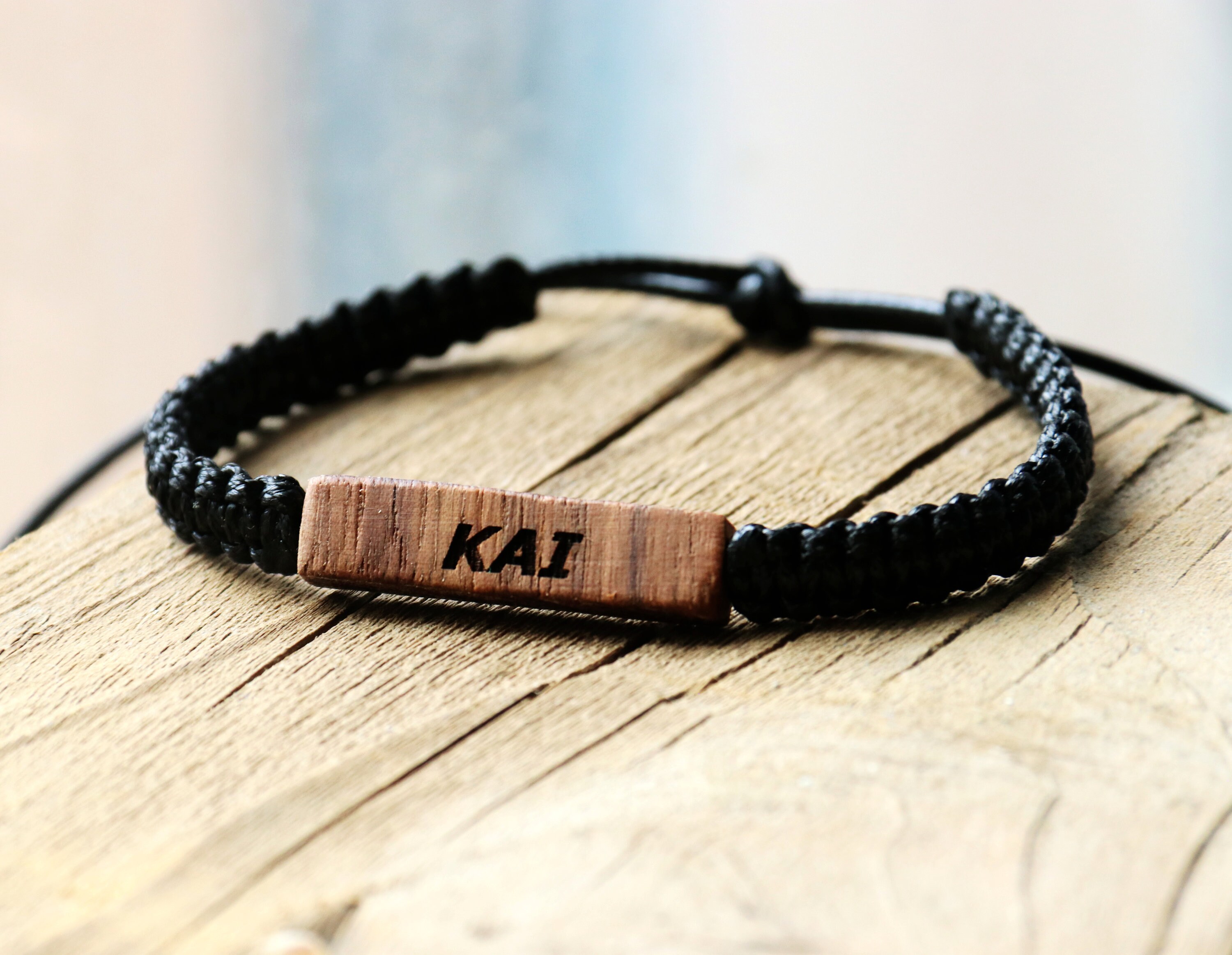 Custom Name Bracelet, Coordinates Bracelet, Boyfriend Girlfriend Gift, Wood Bracelet, Men Women Gift, Initials/Date Gift, Anniversary Gift