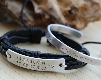 Personalized Coordinates Bracelet, Customized Couple Bracelets, Boyfriend Girlfriend Bracelet, Morse code bracelet, Secrect message bracelet