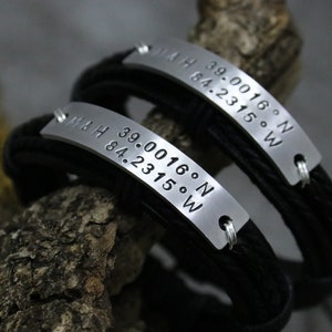 Personalized Bracelet, Leather Bracelet For Men, Personalized Leather gift, Friendship Bracelet, Custom Mens Bracelet, Leather Cuff Bracelet